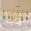 Fashion Gold Copper Inlaid Zircon Drip Oil Flower Shoes Five-pointed Star Pendant Earrings Set Of 6