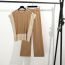 Fashion Camel Sleeveless Knitted Top High-waisted Wide-leg Pants Knitted Suit