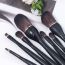Fashion Black Makeup Brush Set Of 7 Pieces