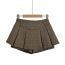 Fashion Khaki High-waisted V-waist Pleated Skirt