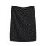 Fashion Black Polka Dot Print Slit Skirt