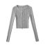 Fashion Grey Cotton Double-zip Knitted Cardigan