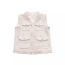 Fashion White Cotton-breasted Multi-pocket Jacket