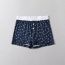 Fashion Navy Blue Floral Straight Shorts