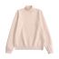 Fashion Beige Cotton Stand-up Collar Sweater + Skirt Two-piece Set