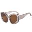 Fashion Transparent Gray Frame Tea Slices Cat Eye Large Frame Sunglasses