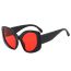 Fashion Transparent Gray Frame Tea Slices Cat Eye Large Frame Sunglasses