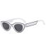 Fashion Gray Frame With White Frame Cat Eye Line Small Frame Sunglasses