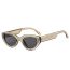 Fashion Gray Frame With White Frame Cat Eye Line Small Frame Sunglasses