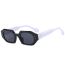 Fashion Glossy Black Framed Gray Film Ac Small Frame Sunglasses