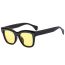 Fashion Bright Black Framed White Film Ac Rice Nail Large Frame Sunglasses