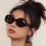 Fashion Rose Red Frame Gray Film Ac Oval Sunglasses