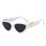Fashion Gray Frame With White Frame Pc Triangle Sunglasses