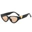 Fashion Off-white Frame Light Tea Slices Pc Triangle Sunglasses