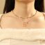 Fashion Whitemama Copper Pig Nose Chain Oil Dripping Letter Square Plate Double Layer Necklace