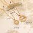 Fashion A Copper Diamond Sunflower Letter Necklace
