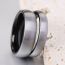 Fashion 4mm Tungsten Steel Color Curved Sand Surface Stainless Steel Round Ring