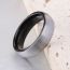 Fashion 6mm Tungsten Steel Color Curved Sand Surface Stainless Steel Round Ring