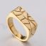 Fashion Gold Stainless Steel Shiny Diamond Texture Ring