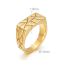 Fashion Gold Stainless Steel Shiny Diamond Texture Ring