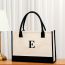 Fashion Pure Letter-m Canvas Letter Print Large Capacity Portable Mother-in-law Bag