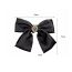 Fashion 12# Black Gold Rose Double Bow Fabric Bow Hairpin