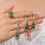 Fashion Silver Alloy Diamond Drop Earrings Ring Necklace Set