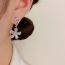 Fashion Silver - Drop-shaped Zircon Flower Earrings (thick Real Gold Plating) Copper Inlaid Zirconium Flower Earrings