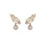 Fashion Flower Pearl Earrings (thick Real Gold Plating) Copper Diamond Flower Pearl Stud Earrings