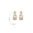 Fashion Micro-paved Geometric Pearl Earrings (thick Real Gold Plating) Copper Diamond Pearl Earrings