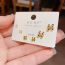 Fashion Zircon Lattice H Letter Combination Earrings (thick Real Gold To Preserve Color) Copper Inlaid Zirconium Letter Earring Set