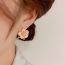Fashion Pink Oil Dripping Camellia Earrings (thick Real Gold Plating) Copper Set With Diamond Oil Drop Flower Earrings