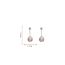 Fashion Two-piece Diamond-set Gradient Blue Shell Pearl Earrings (thick Real Gold To Preserve Color) Copper Diamond Pearl Earrings