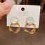 Fashion Gold Metal Twist Hoop Earrings
