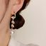 Fashion Micropaved Zircon Pearl Tassel Earrings (thick Real Gold To Preserve Color) Copper Inlaid Zirconium Pearl Earrings