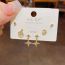 Fashion Zircon Star And Moon Set Earrings (thick Real Gold To Preserve Color) Copper Inlaid Zirconium Star Planet Earring Set
