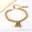 Fashion H Gold Beaded 26 Letter Bracelet