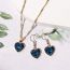 Fashion Navy Blue Alloy Geometric Love Necklace And Earrings Set