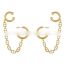 Fashion Silver Titanium Steel Chain C-shaped Earrings