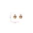 Fashion Gold Copper Inlaid Pearl Square Stud Earrings