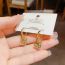 Fashion Gold Copper Inlaid Square Diamond Bow Earrings