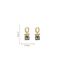 Fashion Gold Copper Inlaid Square Diamond Bow Earrings