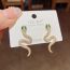 Fashion Gold Copper Inlaid Zirconium Snake Earrings