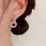 Fashion Gold Copper Studded Diamond Double Hoop Earrings