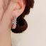 Fashion Silver-full Diamond-shaped C-shaped Earrings (thick Real Gold To Preserve Color) Copper Diamond-shaped Rhombus C-shaped Earrings