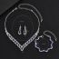 Fashion Black Two Piece Suit Geometric Diamond Necklace And Earrings Set
