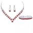 Fashion G208+601 Blue Three-piece Set Geometric Diamond Necklace Earrings And Bracelet Set