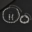 Fashion Three Piece Color Set Geometric Diamond Necklace Earrings And Bracelet Set