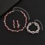 Fashion Three Piece Set White Geometric Diamond Necklace Earrings And Bracelet Set