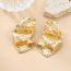 Fashion Gold Alloy Pleated Geometric Stud Earrings